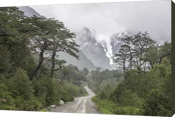 Carretera Austral, gravel road through untouched nature, Cisnes, Aysen Province, Chile