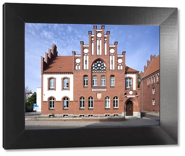 District Court, northern German red brick Gothic architecture, Pasewalk, Mecklenburg-Western Pomerania, Germany