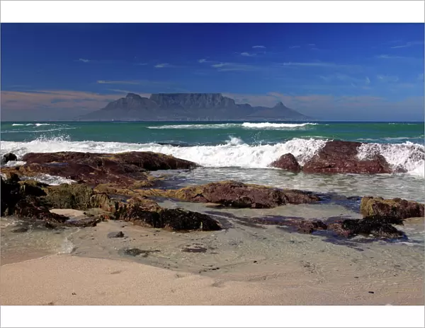 Bloubergstrand, Table Mountain at back, Cape Town, Western Cape, South Africa