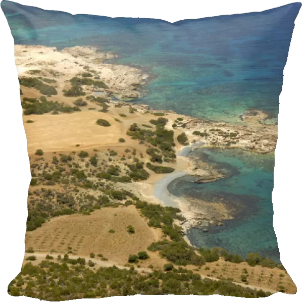 Coast, cliffs, rocks, blue sea, view from Mount Moutti tis Sotiras, Baths of Aphrodite, Akamas, Southern Cyprus, Republic of Cyprus, Mediterranean Sea, Europe