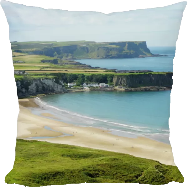 Northern Irish coastline with wide sandy beaches in Ballycastle, County Antrim, Northern Ireland, United Kingdom, Europe