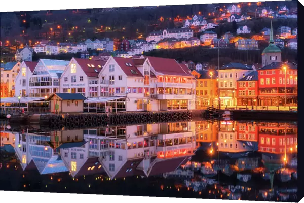 Bergen town centre at dawn, Norway