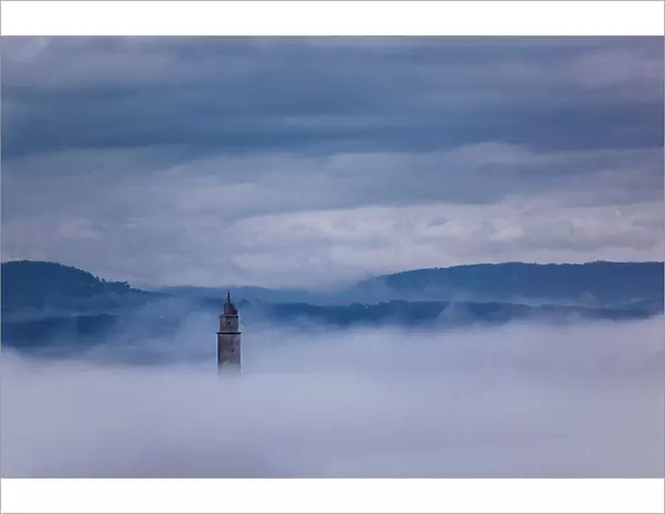 Tower of Hercules with fog, A CoruAna (Galicia, Spain)