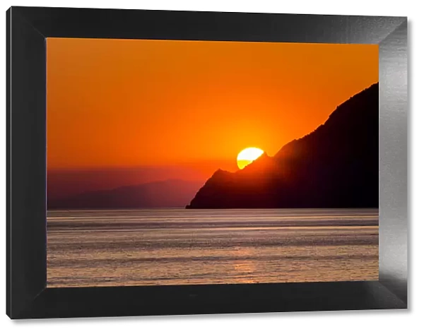 The beautiful sunset in Cinque Terre, Liguria. Italy
