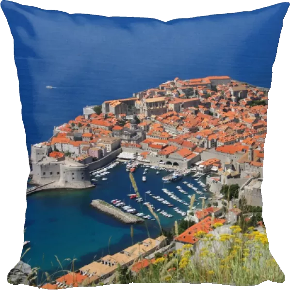 View of Old Town, the walled city of Dubrovnik, UNESCO World Heritage Site, Dalmatia, Croatia