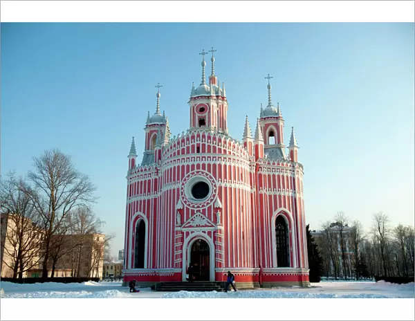 Chesme Church in winter at Saint Petersburg Russia