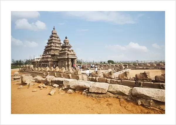 Ancient Shore Temple at Mahabalipuram, Kanchipuram District, Tamil Nadu, India