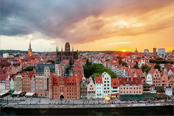 Cityscape of Gdansk at sunset Gdansk, Poland