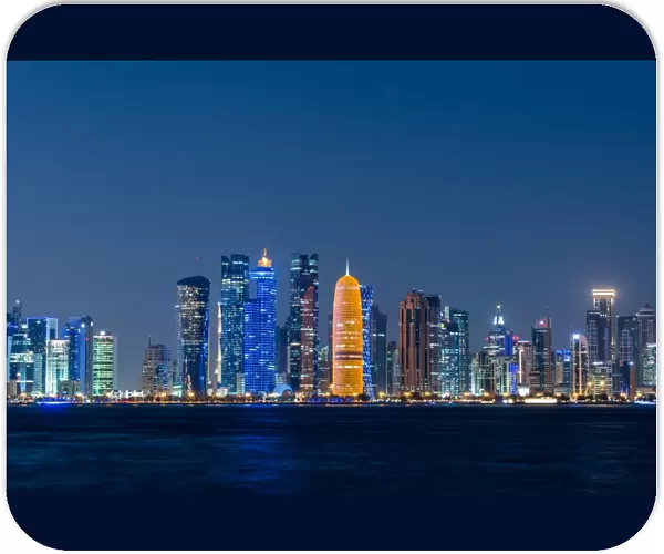 Doha skyline in the evening, Qatar