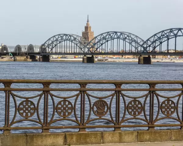 Railway bridge over Daugava river, Riga