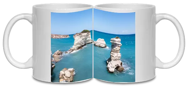 White cliffs and sea stacks, Salento, Apulia, Italy
