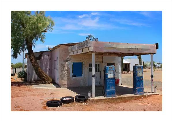 Abandoned Gas Station in Arizona Desert