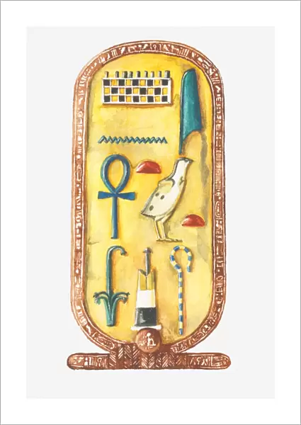 Illustration of cartouche box from Tutankhamuns tomb