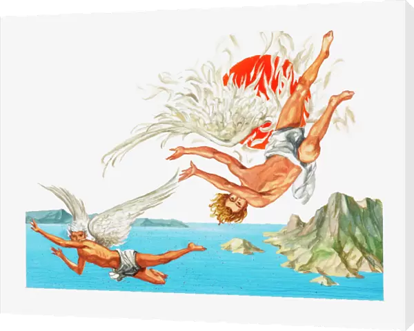 Illustration of Icarus and Daedalus