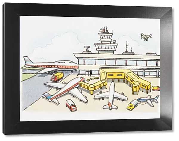 Illustration of an airport