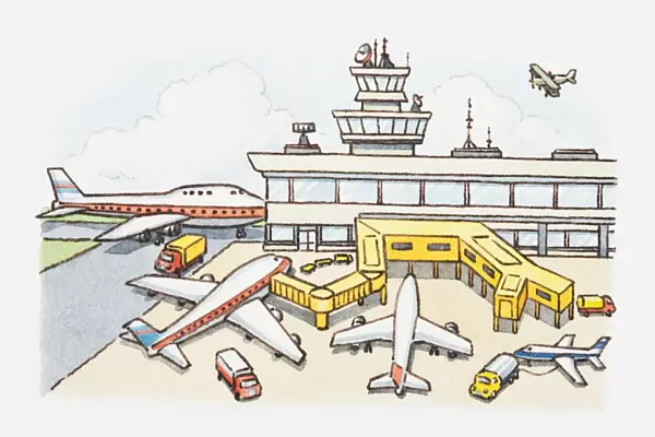 Illustration of an airport