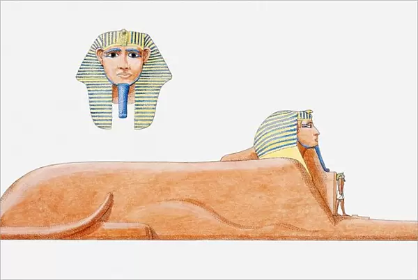 Illustration of Sphinx and Sphinxs head