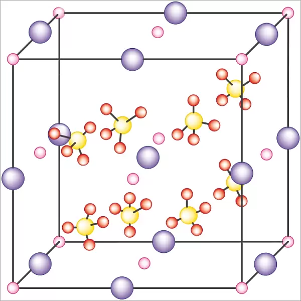 Digital illustration of atoms in aluminium molecule