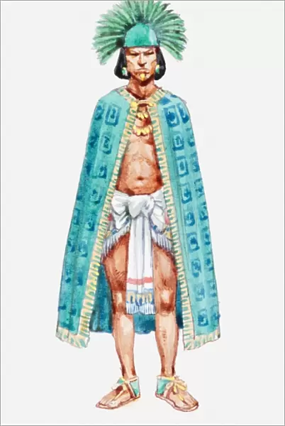 Illustration of Aztec emperor