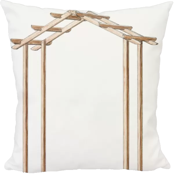 Illustration of wooden arched frame