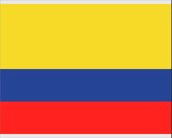 Illustration of national flag and state ensign of Colombia, a horizontal tricolor of yellow, blue and red