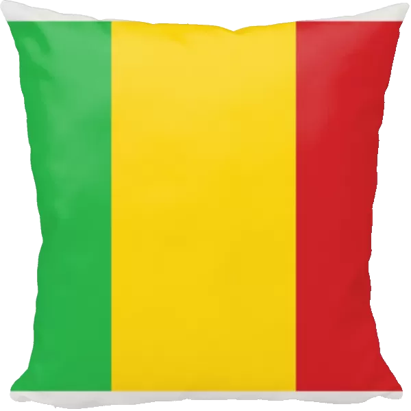 Illustration of flag of Mali, a tricolor of green, yellow, and red equal vertical stripes