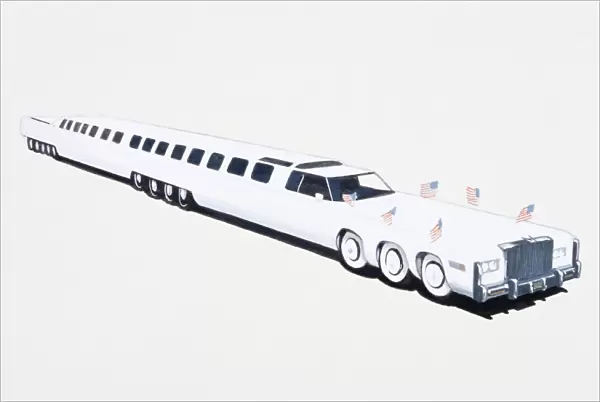 Illustration of record breaking stretch limousine
