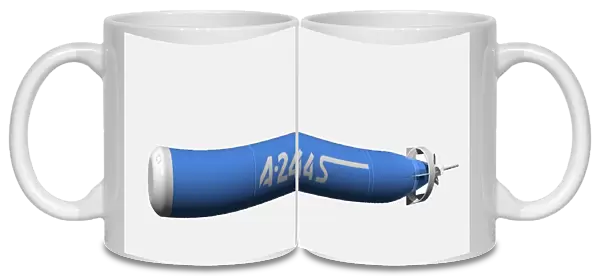Motofides A244 anti submarine torpedo, digital illustration