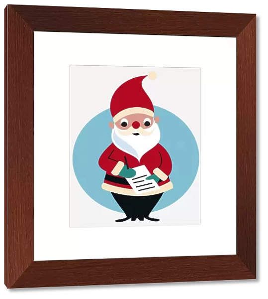 Santa Clause writing on a piece of paper