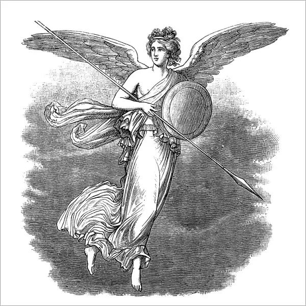 Victoria. Antique illustration of a goddess Victoria