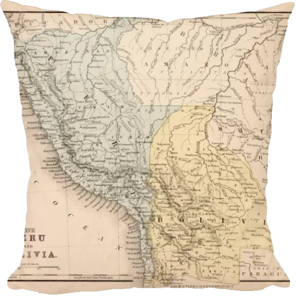 Peru Bolivia map 1867