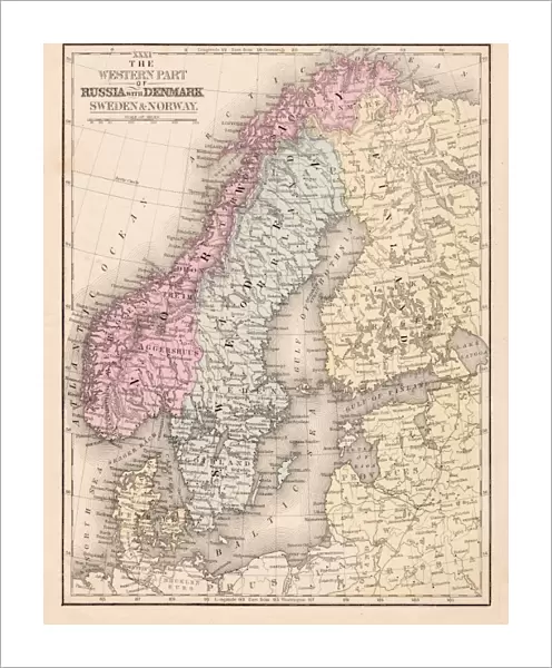 Denmark Sweden Norway map 1867