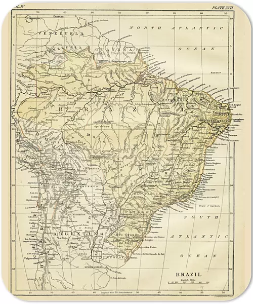 Map of Brazil 1878