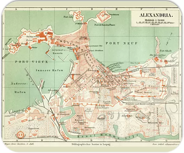 Plan of the old city Alexandria 1895