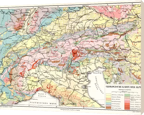 Alps Geological Map 1895