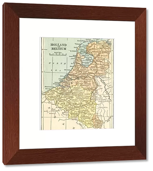 Holland and Belgium map 1875 and Belgium map 1875