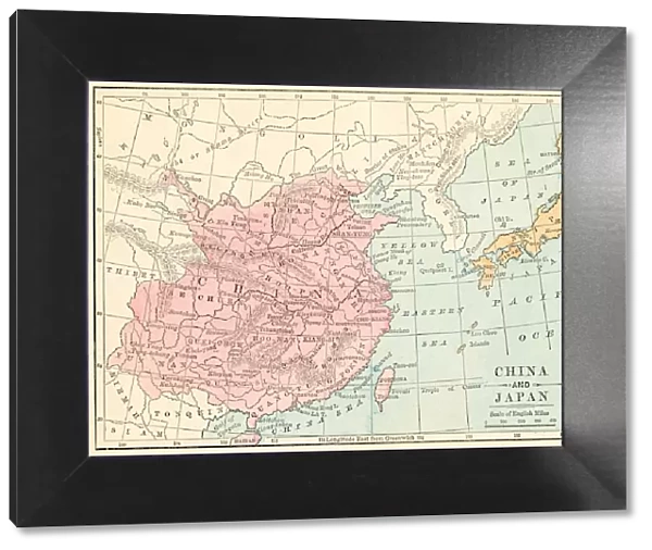 China and Japan map 1875