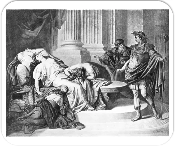 Augustus Caesar and Cleopatra engraving 1855