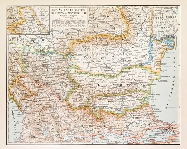 Map of Rumania Bulgaria 1896