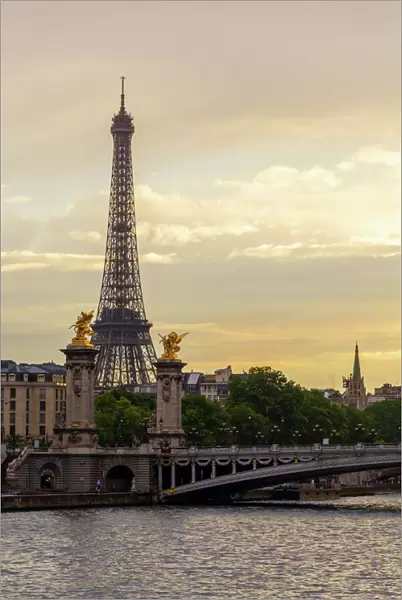 Eiffel tower and Pont Alexandre III