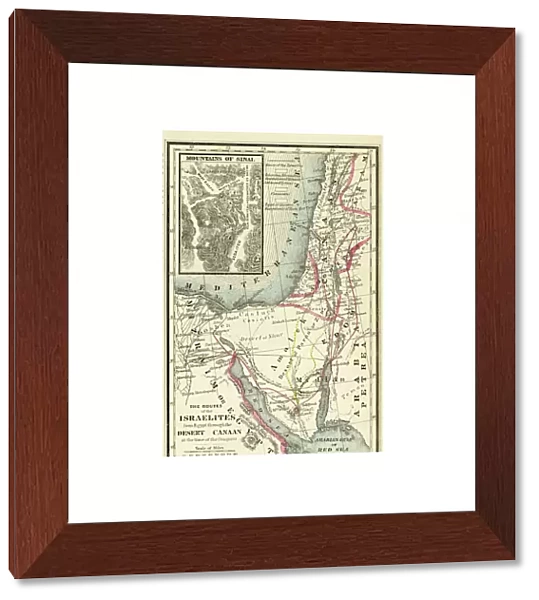 Wanderings of the Israelites Map Engraving