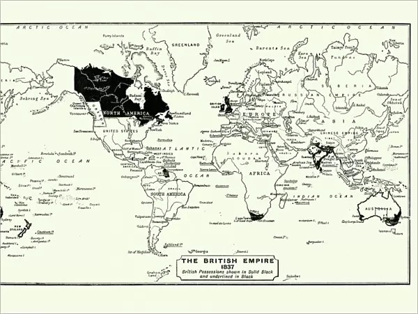 Map of the British Empire in 1837