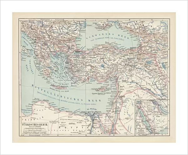 Ottoman Empire, lithograph, published in 1878