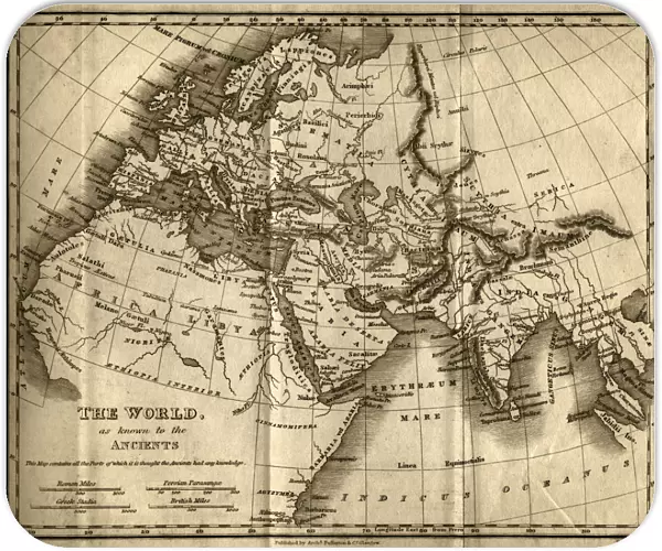 The World as Known to the Ancients (steel engraving)