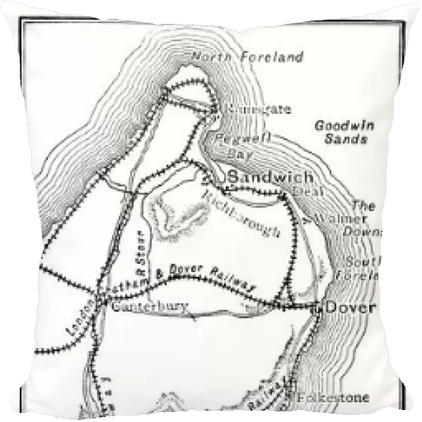 Map of the Cinque Ports (Victorian engraving)
