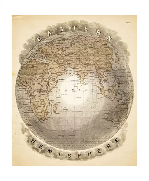 World eastern hemispheres 1883