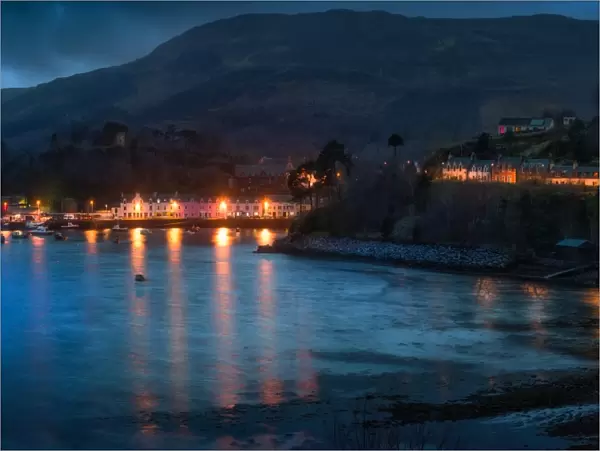 Portree Harbour - Harbor Isle of Skye Scotland by Moonlight Close Up