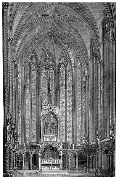 Interior view of the Sainte-Chapelle in Paris