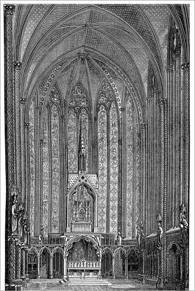 Interior view of the Sainte-Chapelle in Paris