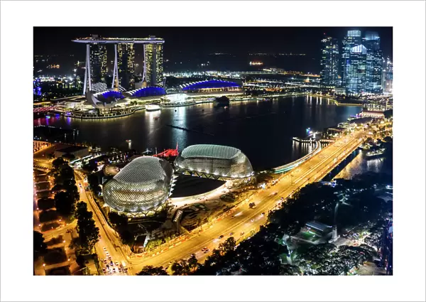 City night view, Marina bay, Singapore